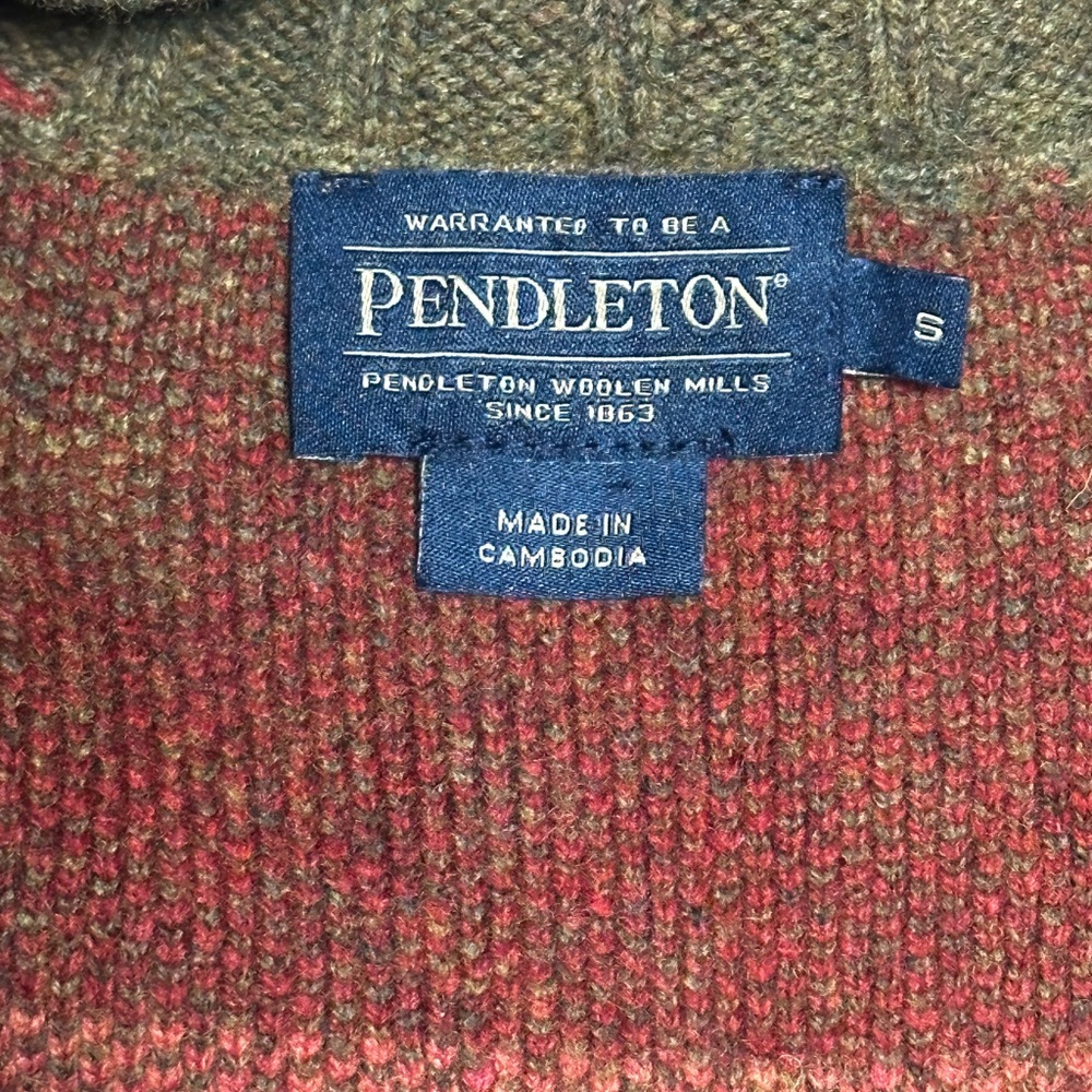 Pendleton 100% Lambswool Turtleneck Sweater Bold Aztec Geometric Pattern Size S - Picture 2 of 8